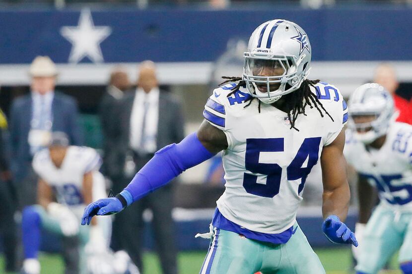 Dallas Cowboys linebacker Jaylon Smith (54) defends in the second half of an NFL football...