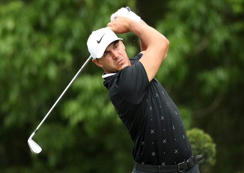AVONDALE, LOUISIANA - APRIL 25: Brooks Koepka of the United States plays his shot from the...