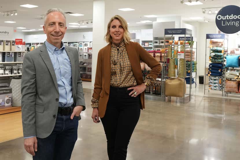 JCPenney CEO Marc Rosen and chief merchandising officer Michelle Wlazlo at the store in...