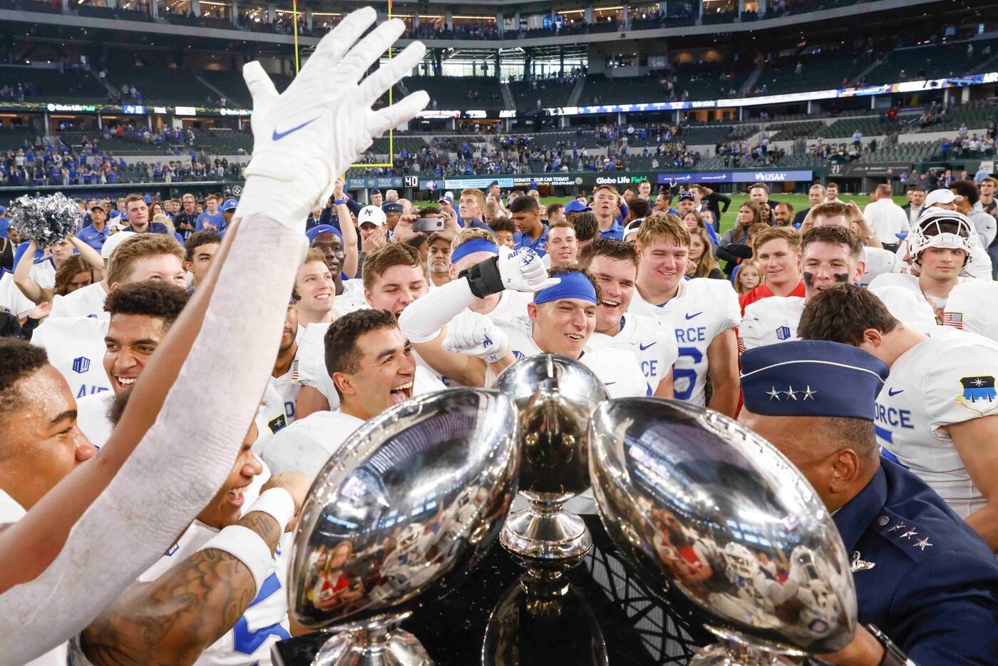 U.S. AIR FORCE ACADEMY, Colo. – Air Force's Academy cadets salute during  the National Anthem before the Commander's Classic, a football game between  Air Force and Army on Nov. 5, 2022 at