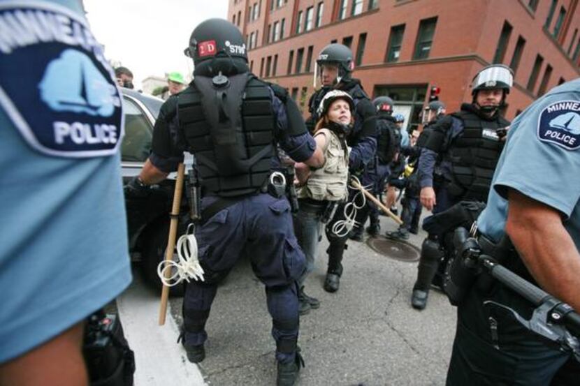 
Police arrested a protester in downtown St. Paul at a march led by Poor People’s Economic...