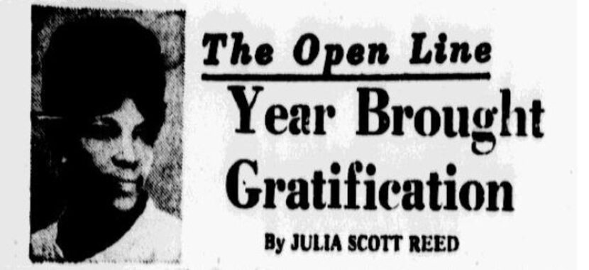 Dec. 25, 1968 edition of Julia Scott Reed's column "The Open Line"