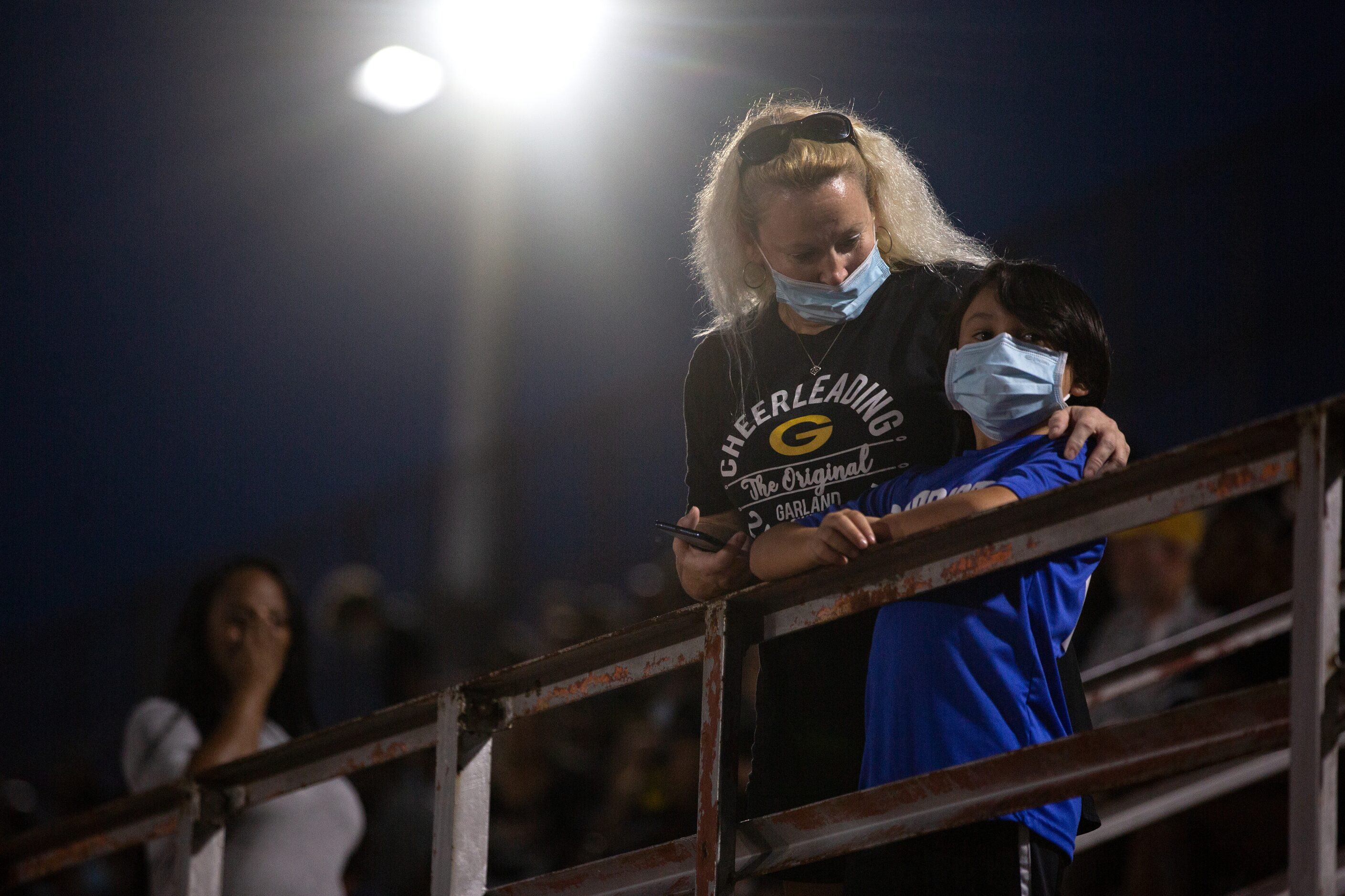 Garland High School fans at Sprague Stadium watch the the season-opening game between...