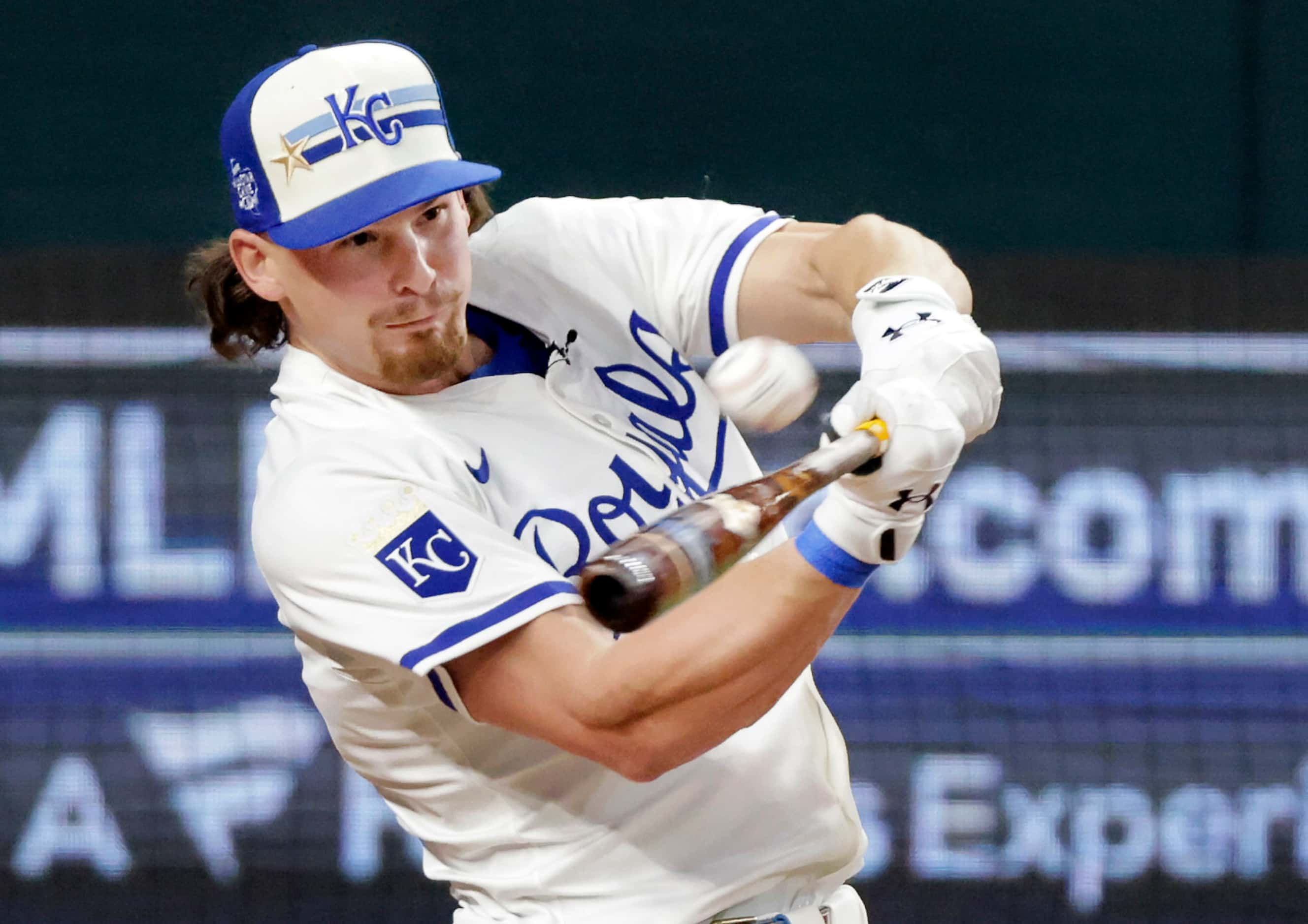 Kansas City Royals Bobby Witt Jr. of Colleyville, Texas bats during the first round of the...