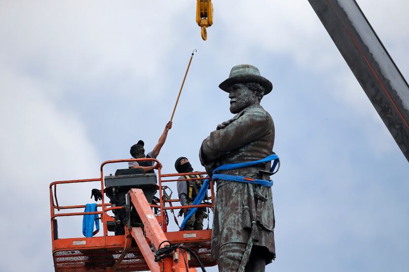 On May 19, 2017, workers took down a statue of Confederate Gen. Robert E. Lee, which stood...