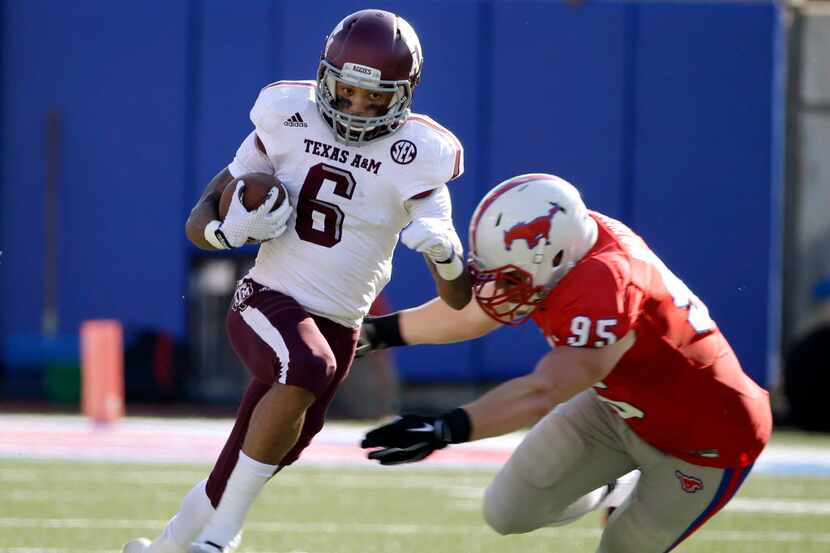 Texas A&M wide receiver LaQuvionte Gonzalez finds running room on a punt return as Texas A&M...