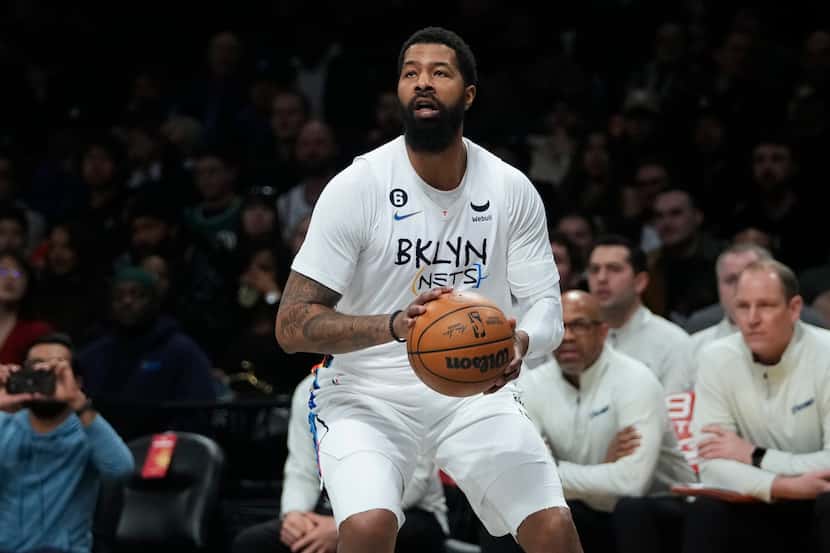 Brooklyn Nets' Markieff Morris during the first half of an NBA basketball game against the...