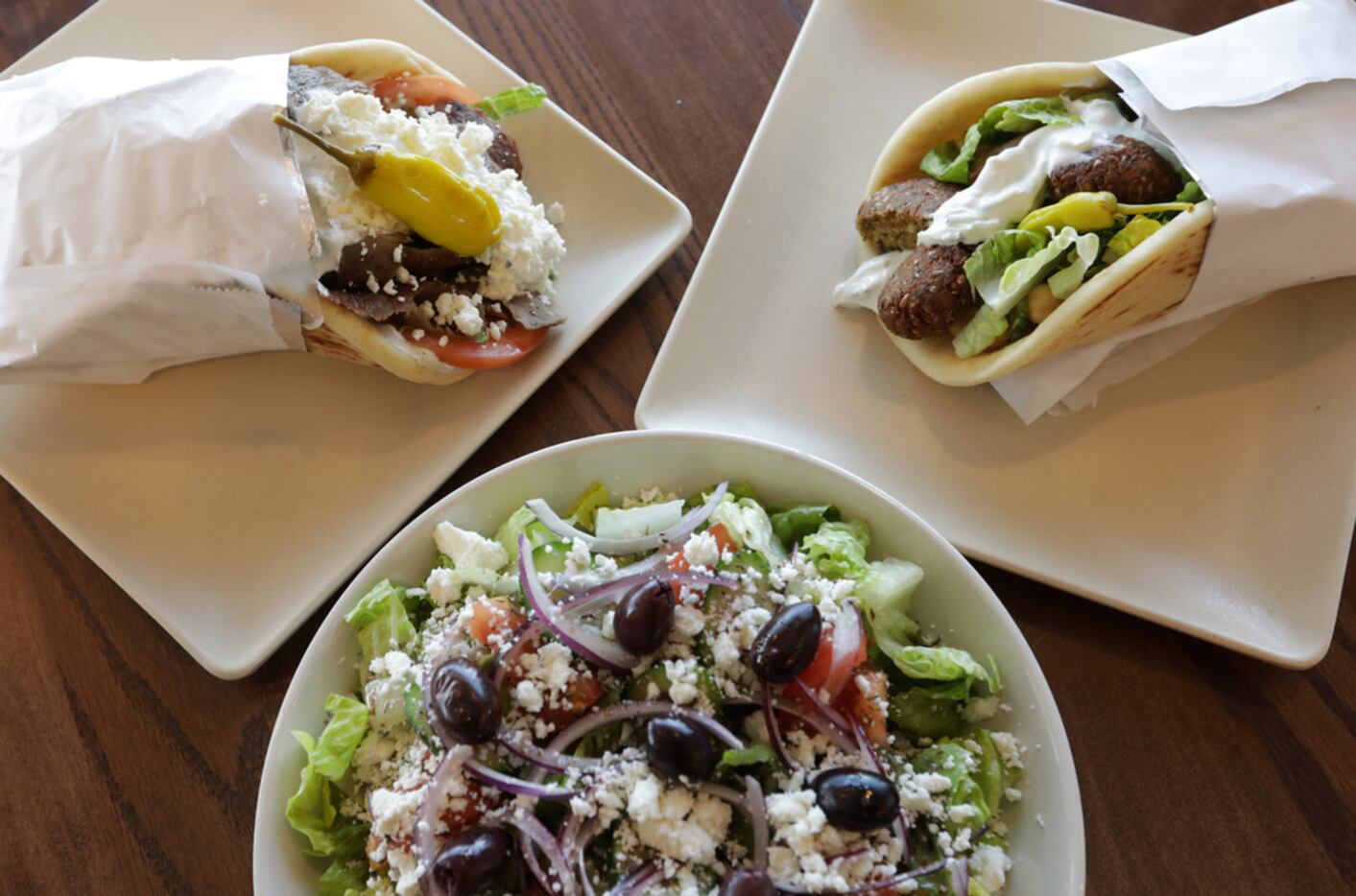 A sampling of the food at The Great Greek Mediterranean Grill in The Colony, TX, on Mar. 21,...
