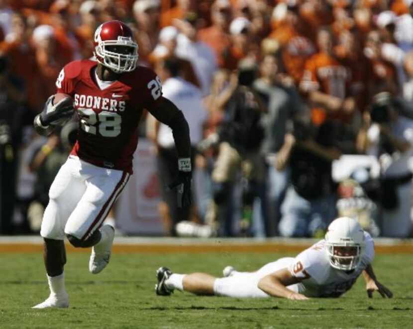 Running back: Adrian Peterson, Oklahoma (36% of the vote) / Career stats: 747 carries, 4,045...
