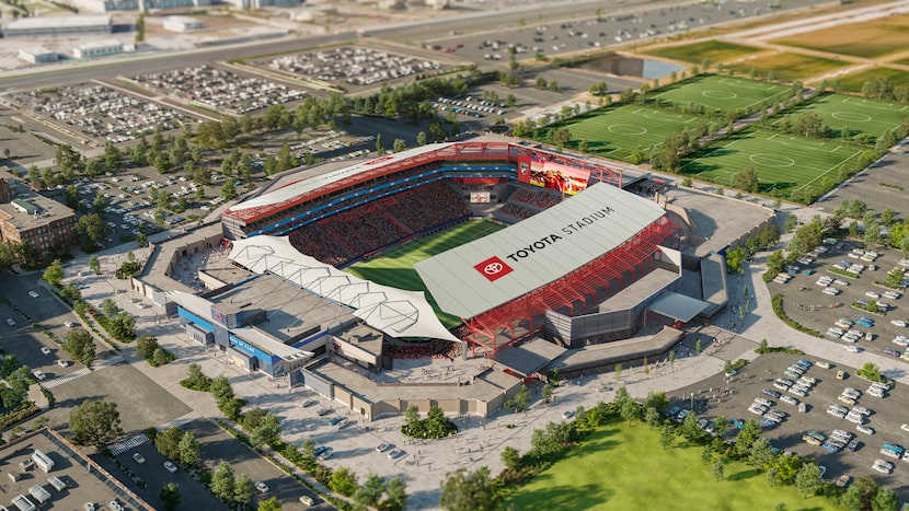 A rendering of proposed renovations at Toyota Stadium.