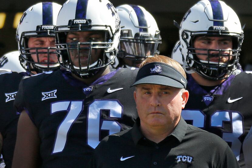 TCU coach Gary Patterson is pictured before the West Virginia Mountaineers vs. the TCU...