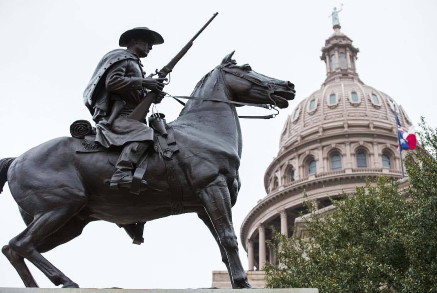 The Terry's Texas Rangers monument stands outside the state Capitol. Terry's Texas Rangers...