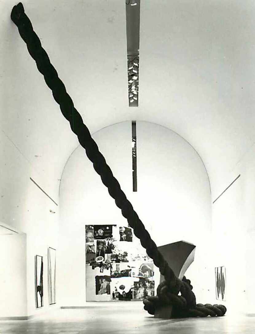 Stake Hitch, a sculpture by husband and wife artists Claes Oldenburg and Coosje van Bruggen,...