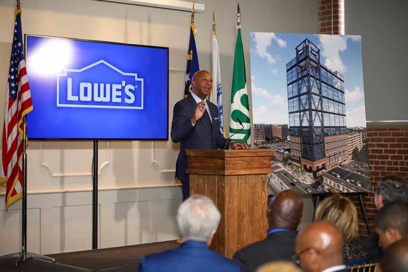 Lowe's CEO Marvin Ellison announces Lowe's will build a new tech center in Charlotte. Dallas...
