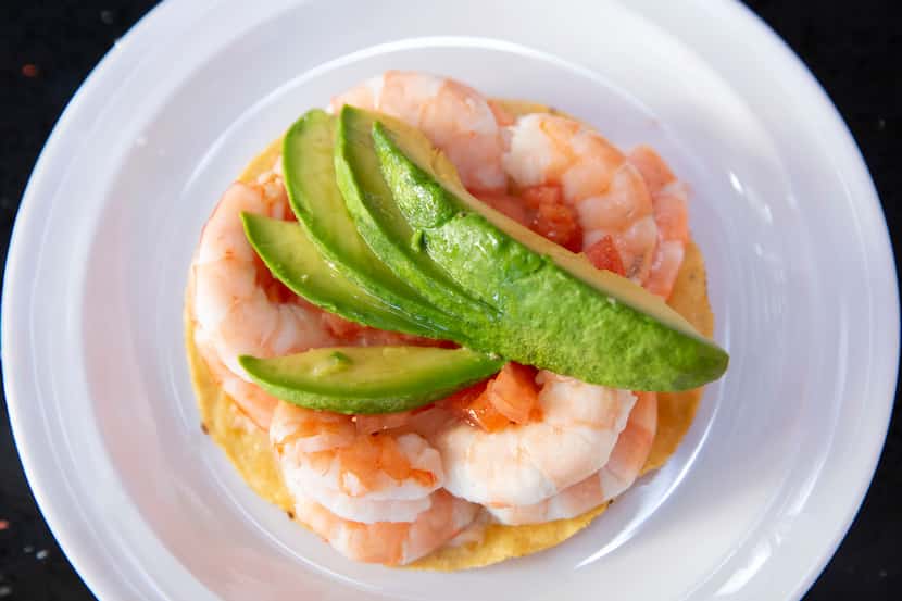 Caribbean's Shark Seafood features a shrimp tostada with chipotle and avocado.