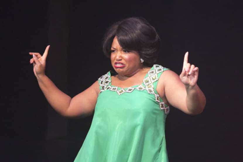 Marisha Wallace (CQ) performs in Dreamgirls at the Wyly Theatre in Dallas, Texas, Wednesday,...