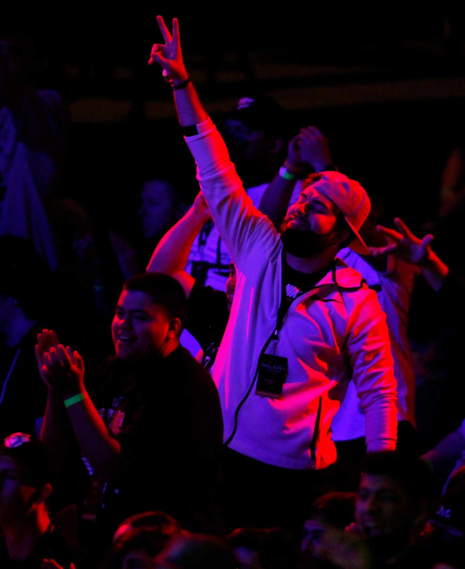 OpTic Texas fans cheer during the team's opening match against London Royal Ravens. OpTic...