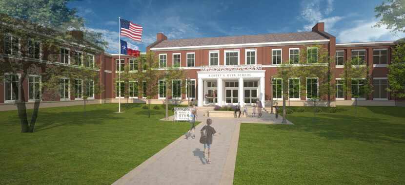 A 2015 rendering of the new Hyer Elementary School in Highland Park ISD. 