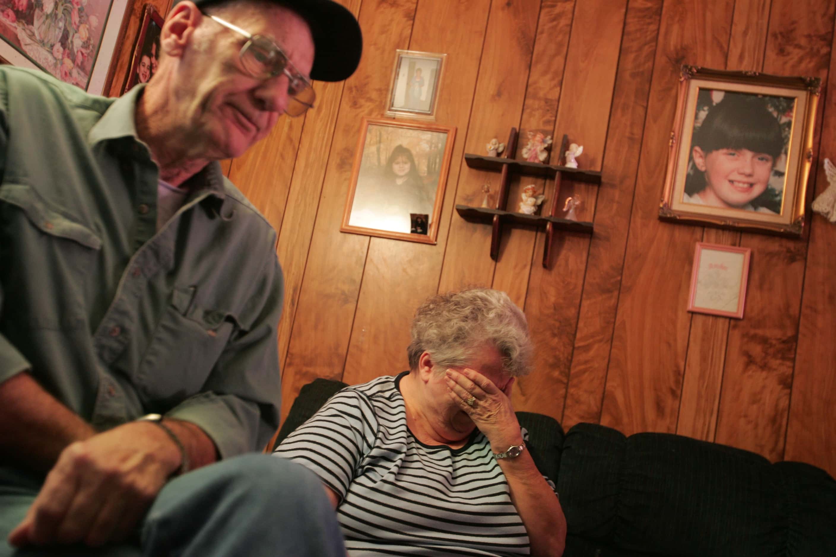 Jimmie and Glenda Whitson, grandparents of Amber Hagerman, reflect Jan. 9, 2006 on Amber's...