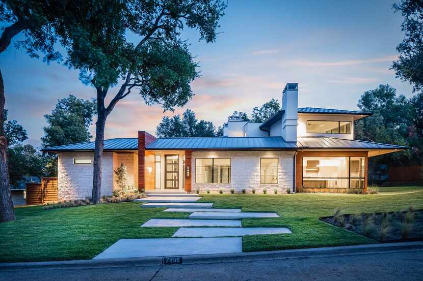 The newly constructed contemporary home at 7406 Kenshire Lane is offered for $2,385,000.