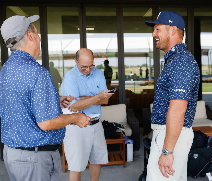 From left, Tim Cowlishaw and Brad Townsend with the Dallas Morning News interview 2024 U.S....