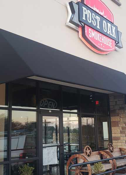 Post Oak Smokehouse in Irving is closed after a fire. A sign on the door suggests its owners...