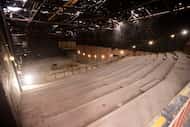As seen from the balcony of the Forest Theater April 19, the roof has been peeled back to...