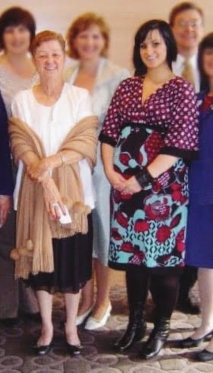 The author, Destiny Herndon-De La Rosa, right, poses with Norma McCorvey at a fundraising...