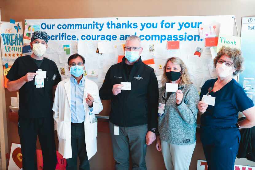 Five members of the care team at Baylor Scott & White Medical Center – Grapevine were...