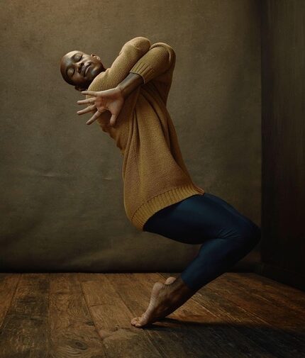 Dancer Xavier Mack posing in a dance studio.