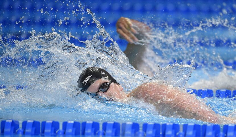 Townley Haas swims during the men's 200-meter freestyle preliminaries at the U.S. Olympic...