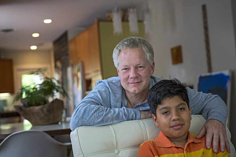 Brian Hartig and 9-year-old son Sam, photographed at their home April 18, 2016 in Dallas....
