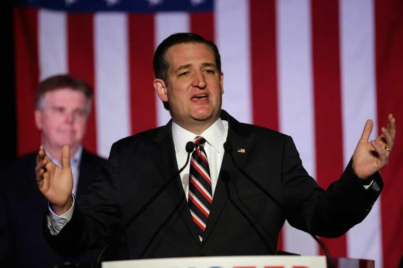  Republican presidential candidate Ted Cruz spoke at a watch party in Houston on Tuesday...