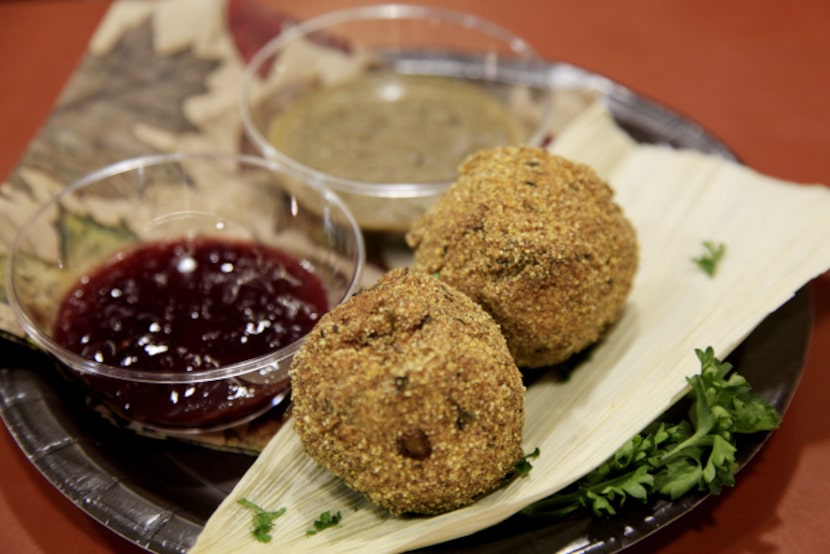 Fried Thanksgiving Dinner pictured during the Big Tex Choice Awards on September 2, 2013 at...