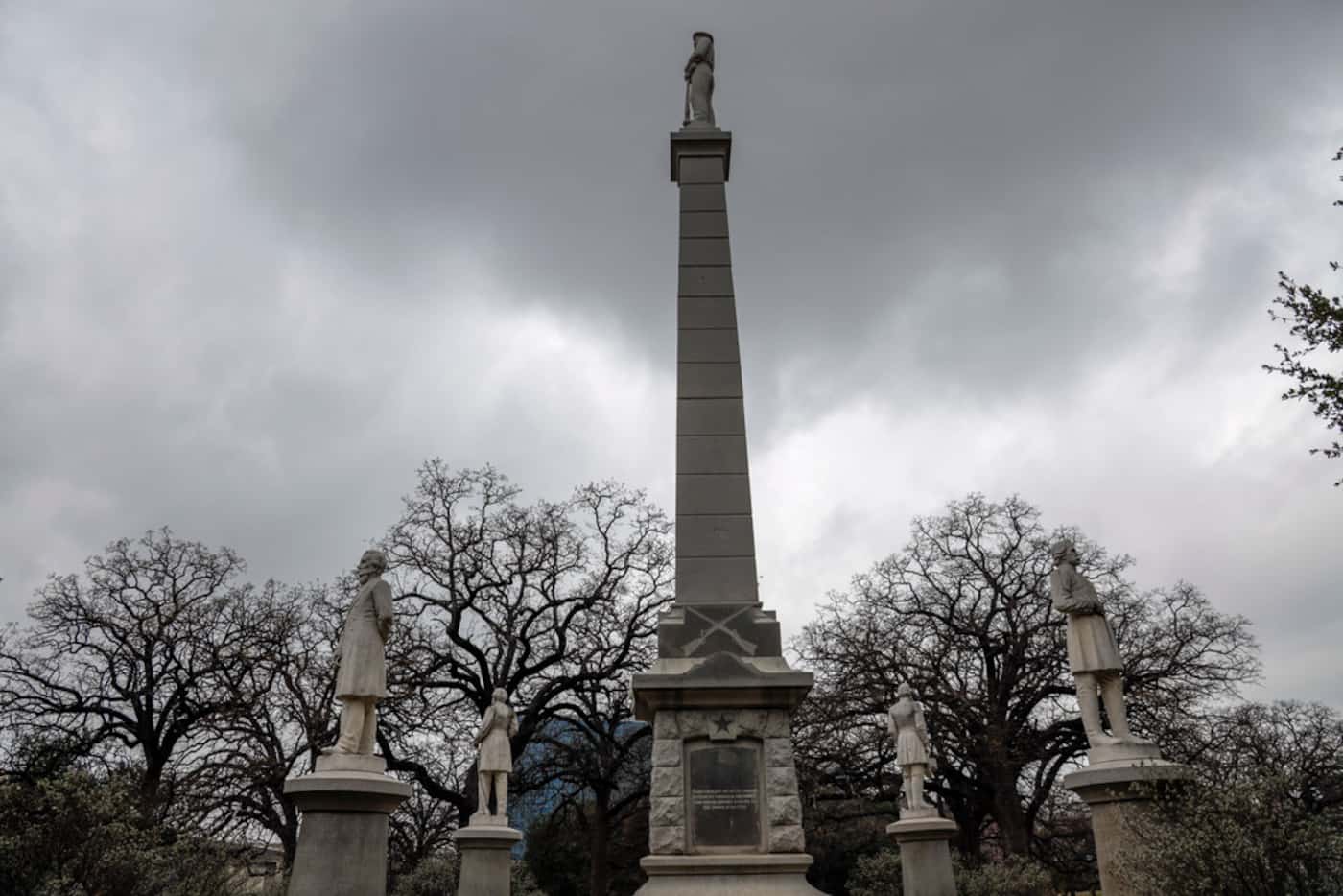 The Confederate War Memorial that, for now, sits next to Dallas City Hall in Pioneer Park...
