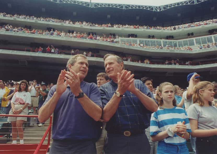 Former President George H.W Bush and his son (future Texas Governor and future President)...
