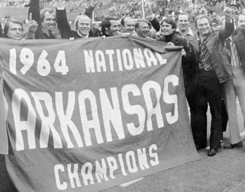 Jerry Jones is shown, far right, in a Jan. 1, 1965 photo  with other University of Arkansas...