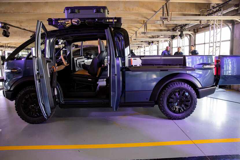 Canoo showed off its pickup truck in June during an investor day at Texas Motor Speedway.