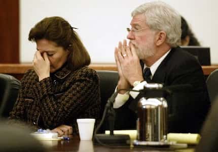 Clara Harris and her attorney George Parnham listen to testimony during her trial in 2003....
