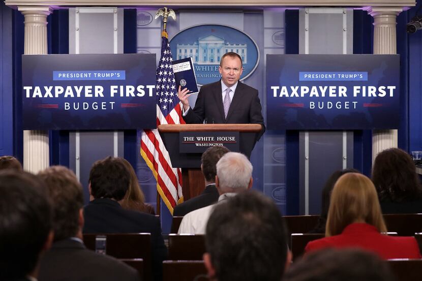 Office of Management and Budget Director Mick Mulvaney holds a news conference to discuss...