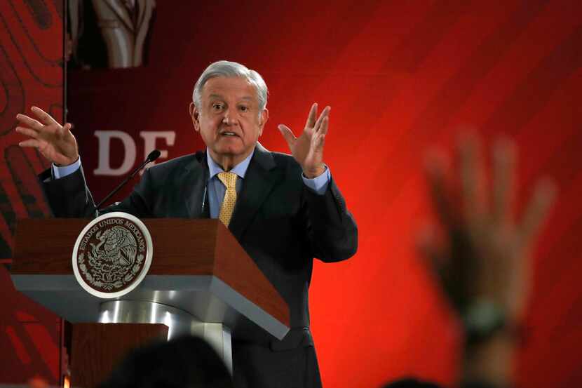FILE - In this Friday, March 8, 2019 file photo, Mexican President Andres Manuel Lopez...