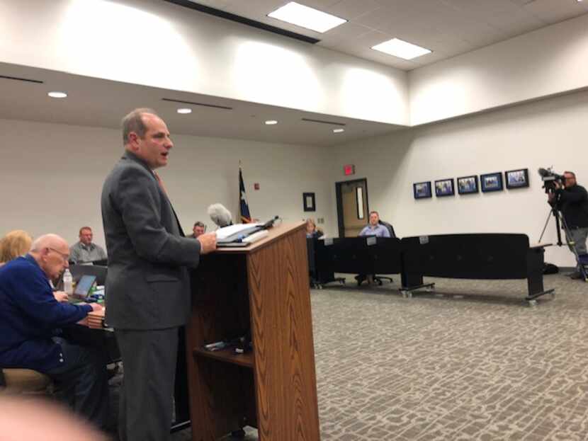 Dallas lawyer Aric Stock shares findings of his investigation at a Krum ISD school board...