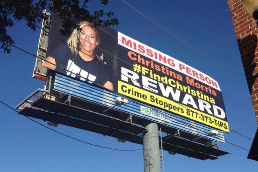 A billboard in Plano had a missing person message about Christina Morris.