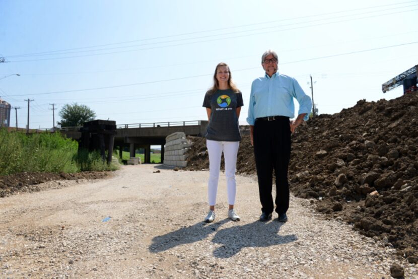 Shelly White, executive director of the Trinity Strand Trail, and David Demarest, chairman...