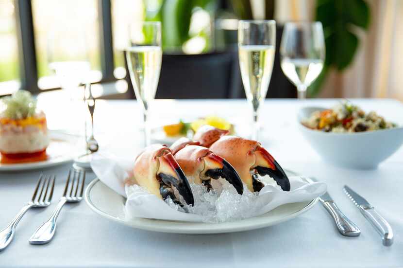 Stone crab claws are on Truluck's three-course New Year's Eve dinner menu.