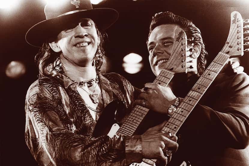  Stevie Ray Vaughan and older brother Jimmie (via SRVOfficial.com)