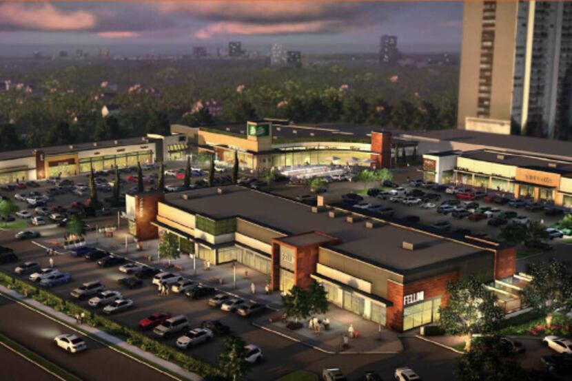 The remodeled Turtle Creek Village shopping center, shown in a rendering, will get sleek,...