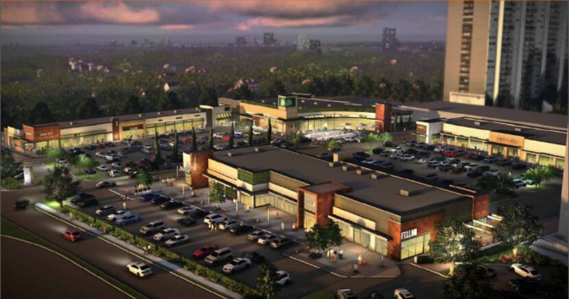 The remodeled Turtle Creek Village shopping center, shown in a rendering, will get sleek,...