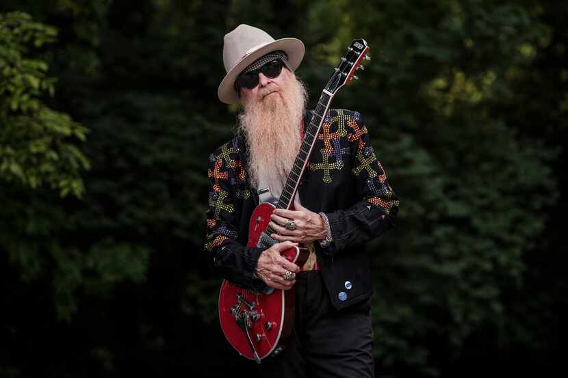 Billy Gibbons of ZZ Top, poses for a portrait outside of his Nashville home on Friday July...