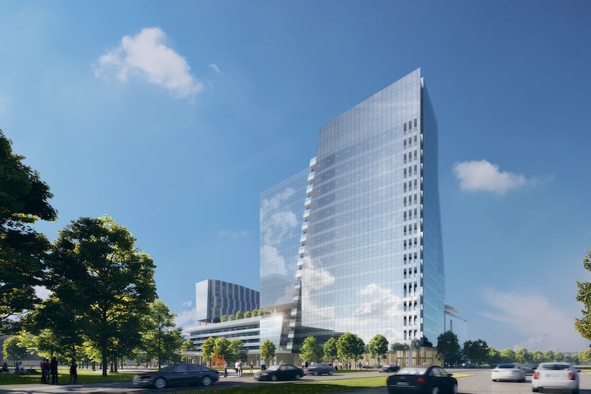 Developer Hall Group plans to break ground next month on a Frisco office tower that will be...